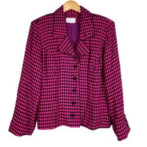 Vintage Designer 80’s Pink and Black Harlequin Blazer Jacket